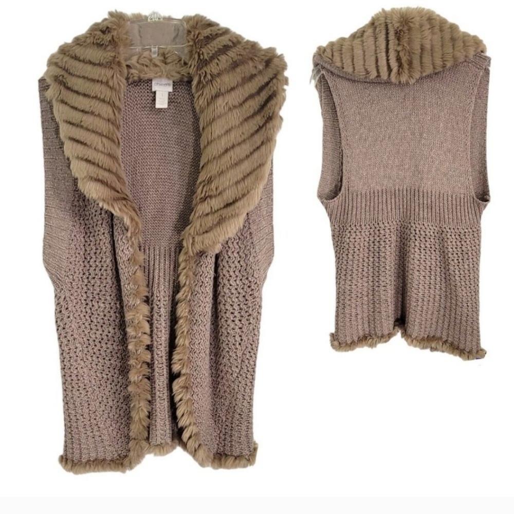 CHICO'S FAUX FUR VEST